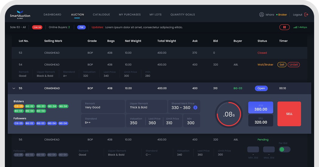 Smart Auction Interface